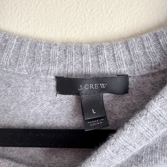 J. Crew Grey Wooly Holly Crewneck Sweater Large - Picture 3 of 7